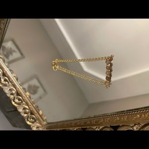 Handmade gold and pink beaded bracelet